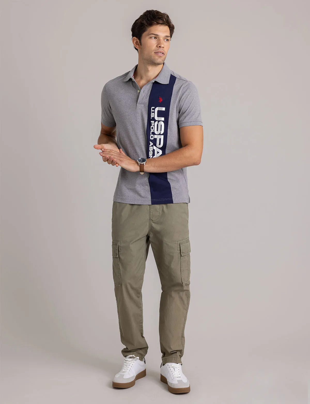 USPA COLOR BLOCK JERSEY POLO SHIRT sold by U.S. Polo Assn. product image thumbnail 2