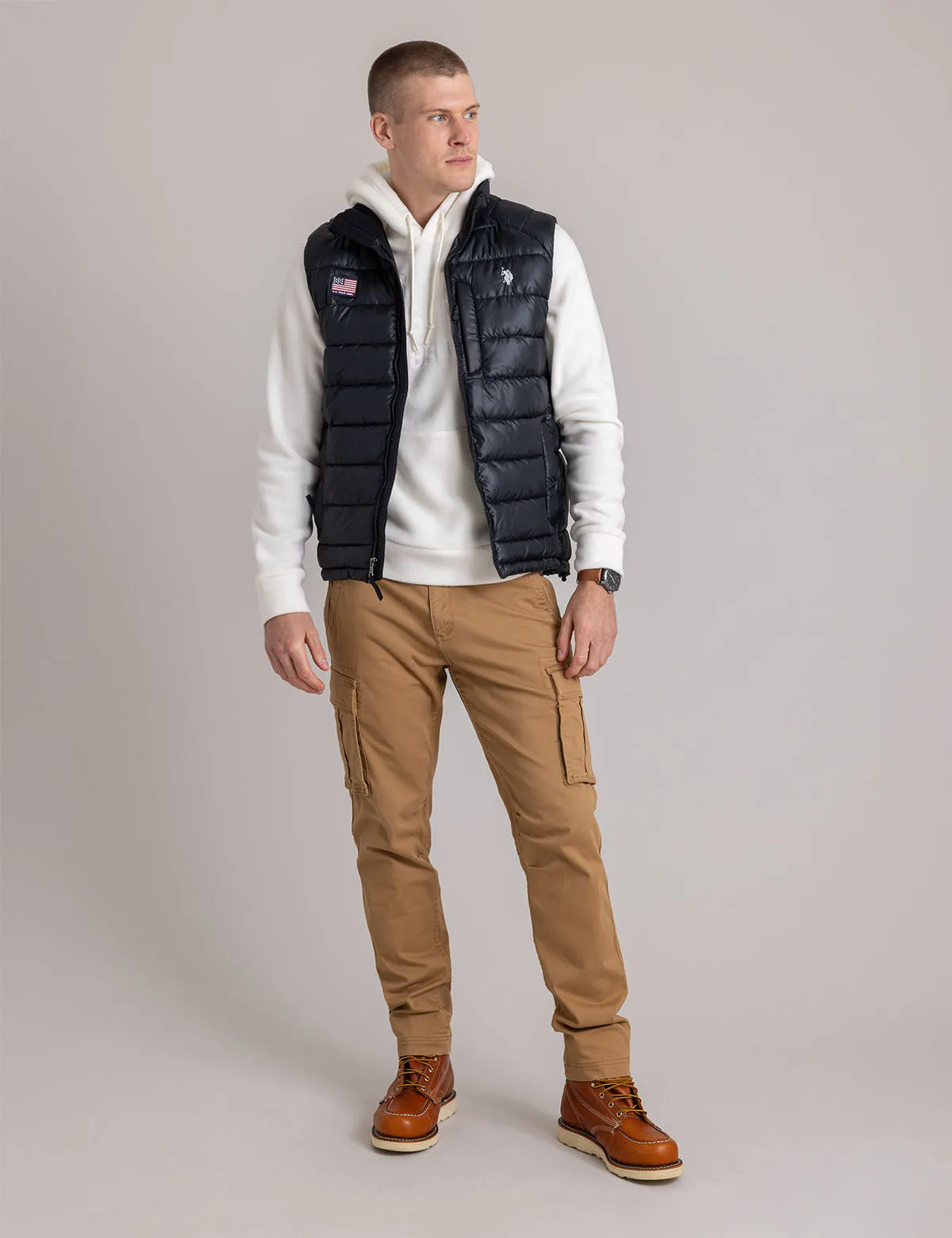 SMALL CHANNEL QUILTED PACKABLE VEST sold by U.S. Polo Assn.