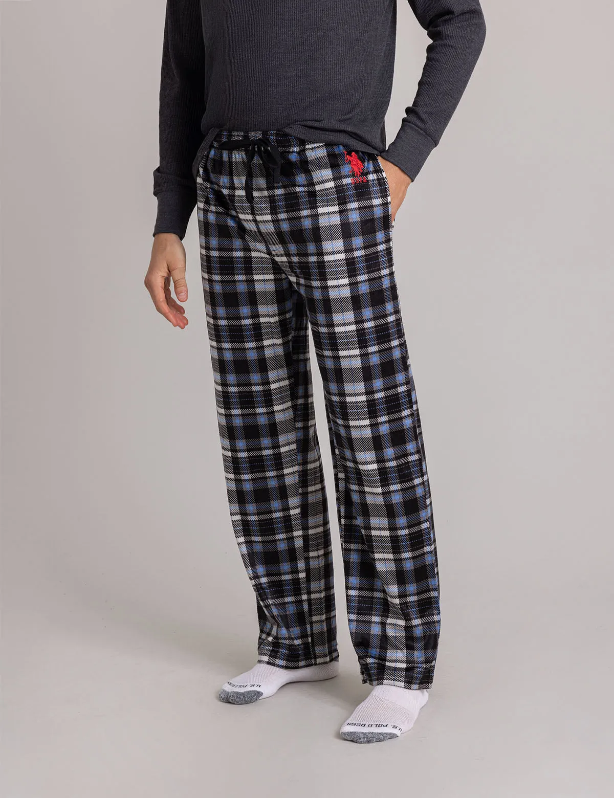 PLAID LUXE FLEECE PANTS sold by U.S. Polo Assn.