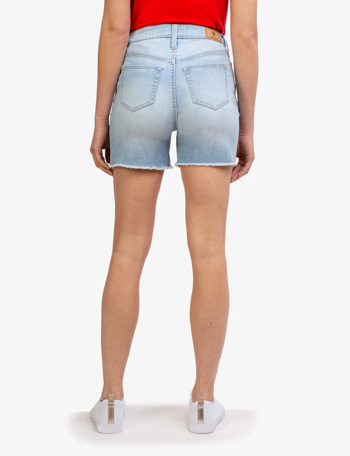 HIGH RISE DESTRUCTED STAR DENIM SHORTS sold by U.S. Polo Assn. product image thumbnail 5