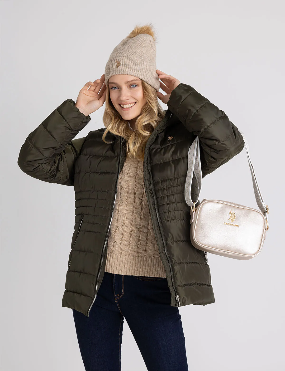 HOODED PUFFER COAT WITH SLASH POCKETS sold by U.S. Polo Assn. product image thumbnail 2