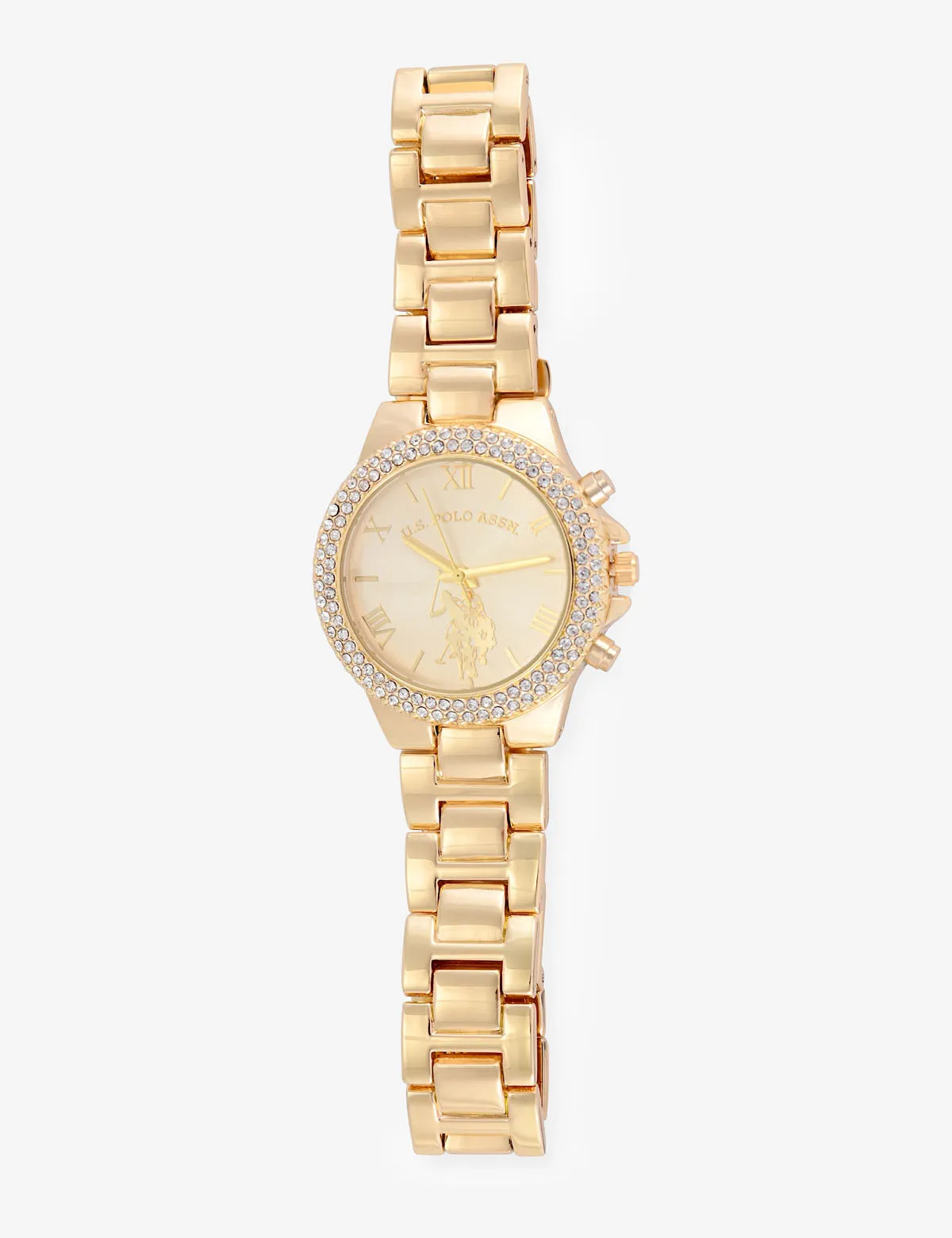 LADIES GOLD EMBELLISHED BEZEL WATCH sold by U.S. Polo Assn. product image thumbnail 5