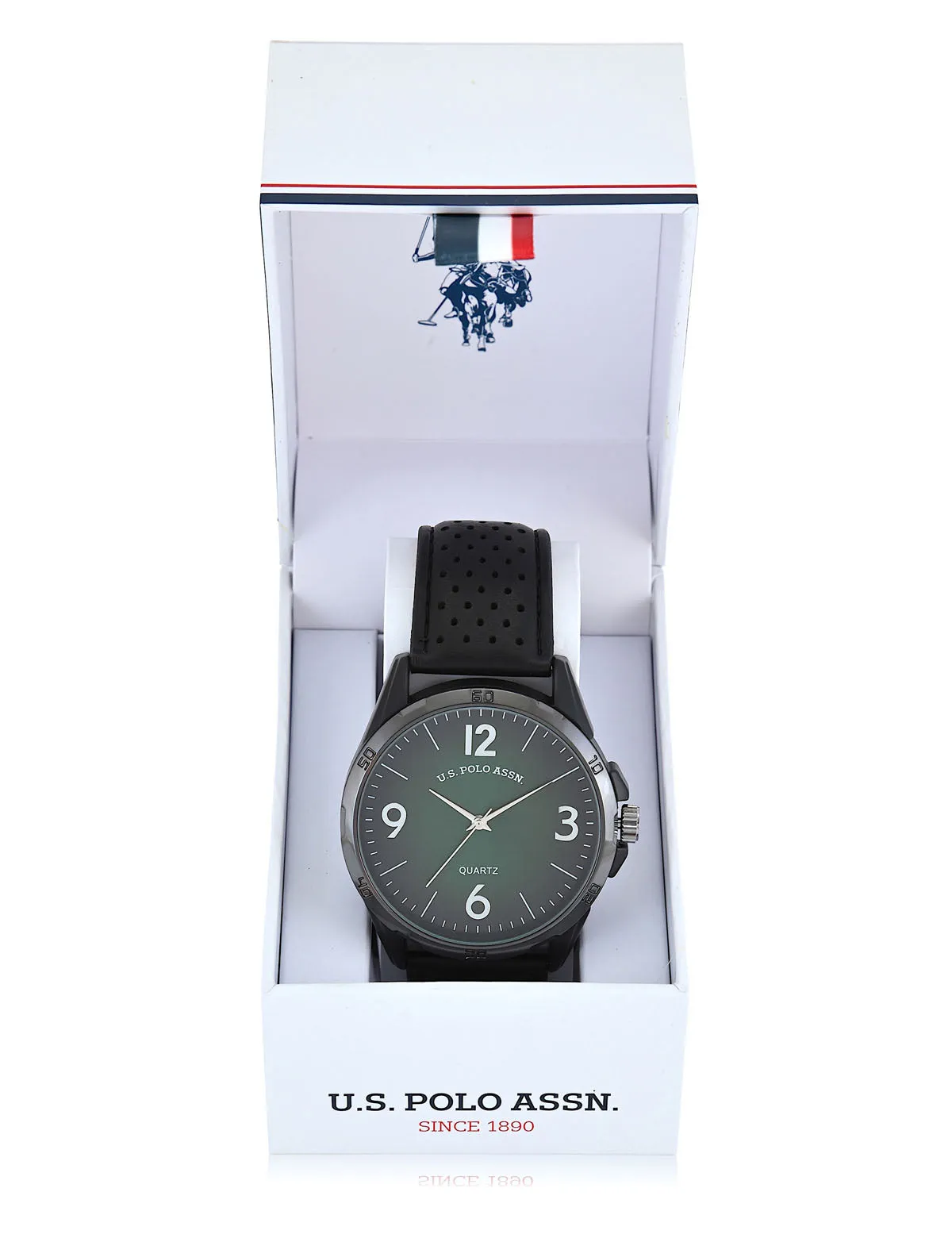 MENS BLACK STRAP GREEN FACE WATCH sold by U.S. Polo Assn. product image thumbnail 2