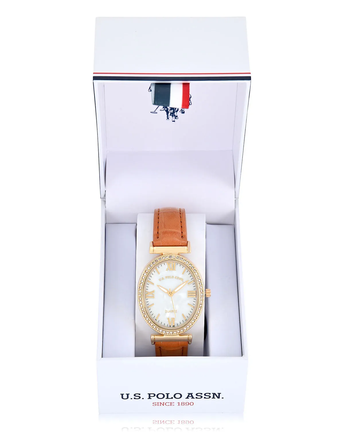 LADIES BROWN EMBOSSED STRAP WATCH sold by U.S. Polo Assn. product image thumbnail 2
