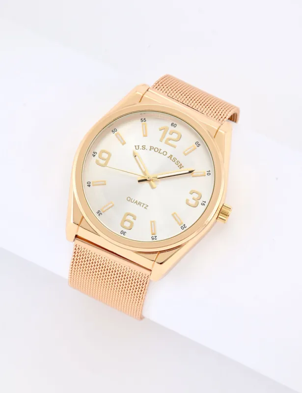 MENS GOLD MESH STRAP WATCH sold by U.S. Polo Assn.