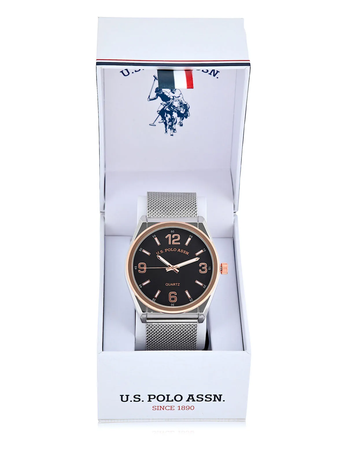 MENS SILVER MESH STRAP WATCH sold by U.S. Polo Assn. product image thumbnail 2