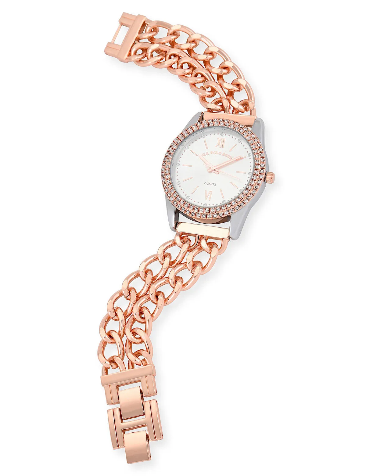 LADIES CLASSIC ROSE GOLD LINK BRACELET WATCH sold by U.S. Polo Assn. product image thumbnail 3