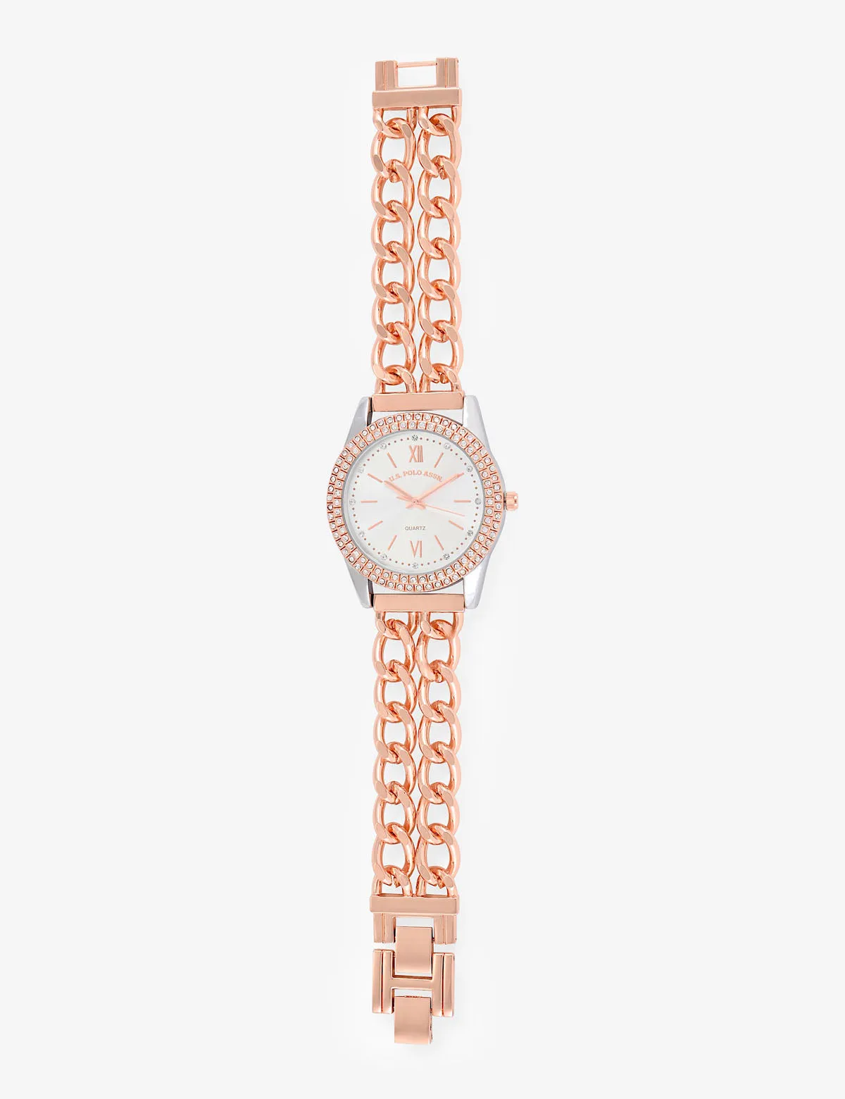 LADIES CLASSIC ROSE GOLD LINK BRACELET WATCH sold by U.S. Polo Assn. product image thumbnail 5