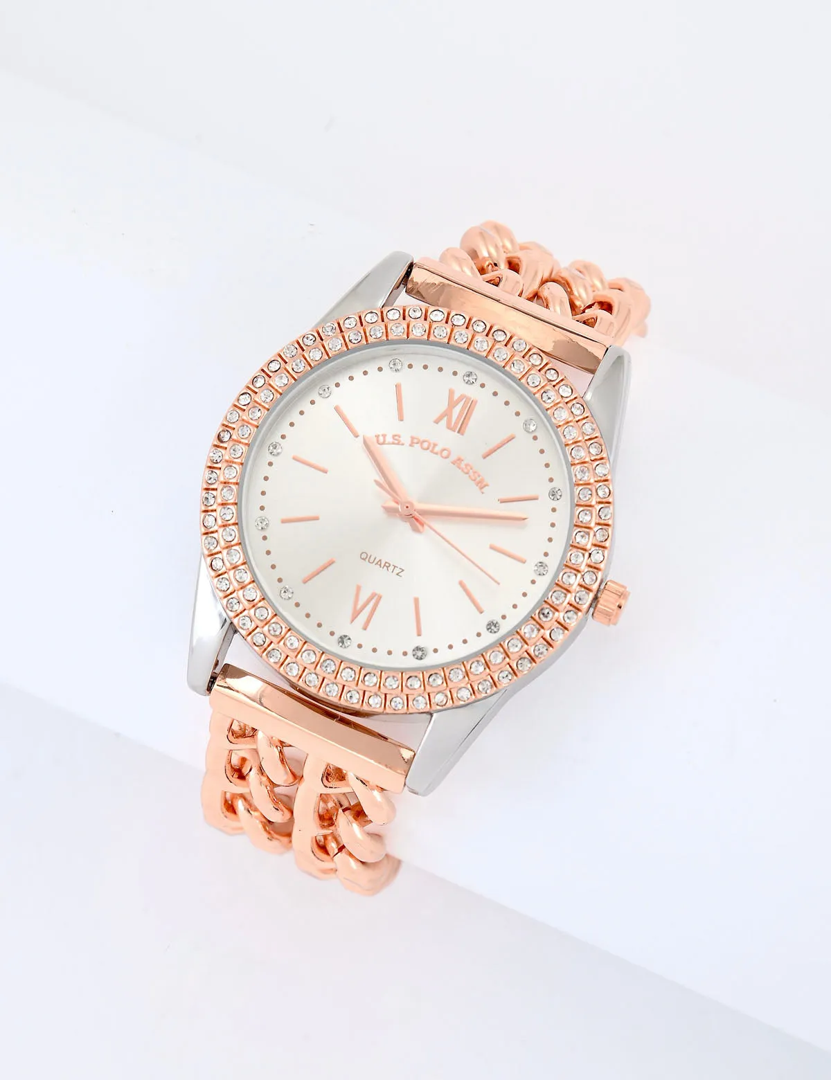 LADIES CLASSIC ROSE GOLD LINK BRACELET WATCH sold by U.S. Polo Assn.