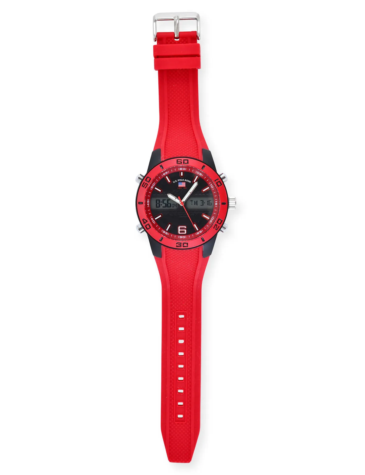 MENS RED STRAP ANA DIGI SPORT WATCH sold by U.S. Polo Assn. product image thumbnail 3