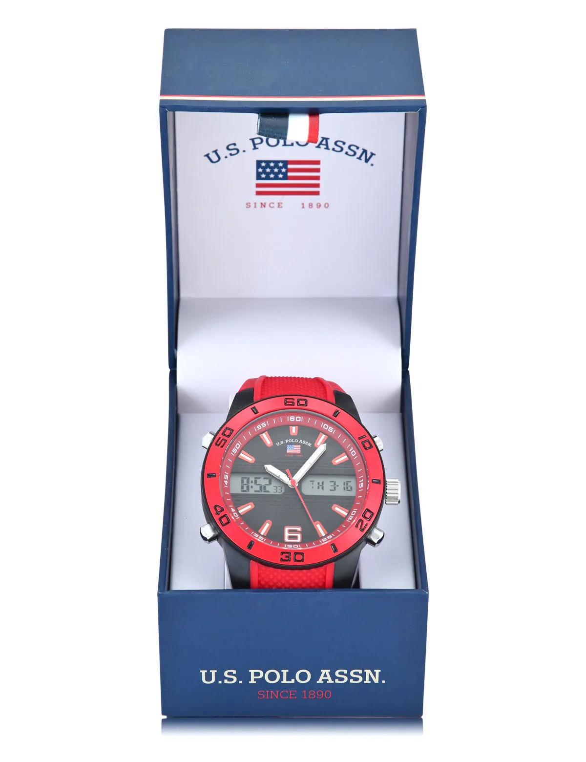 MENS RED STRAP ANA DIGI SPORT WATCH sold by U.S. Polo Assn. product image thumbnail 2