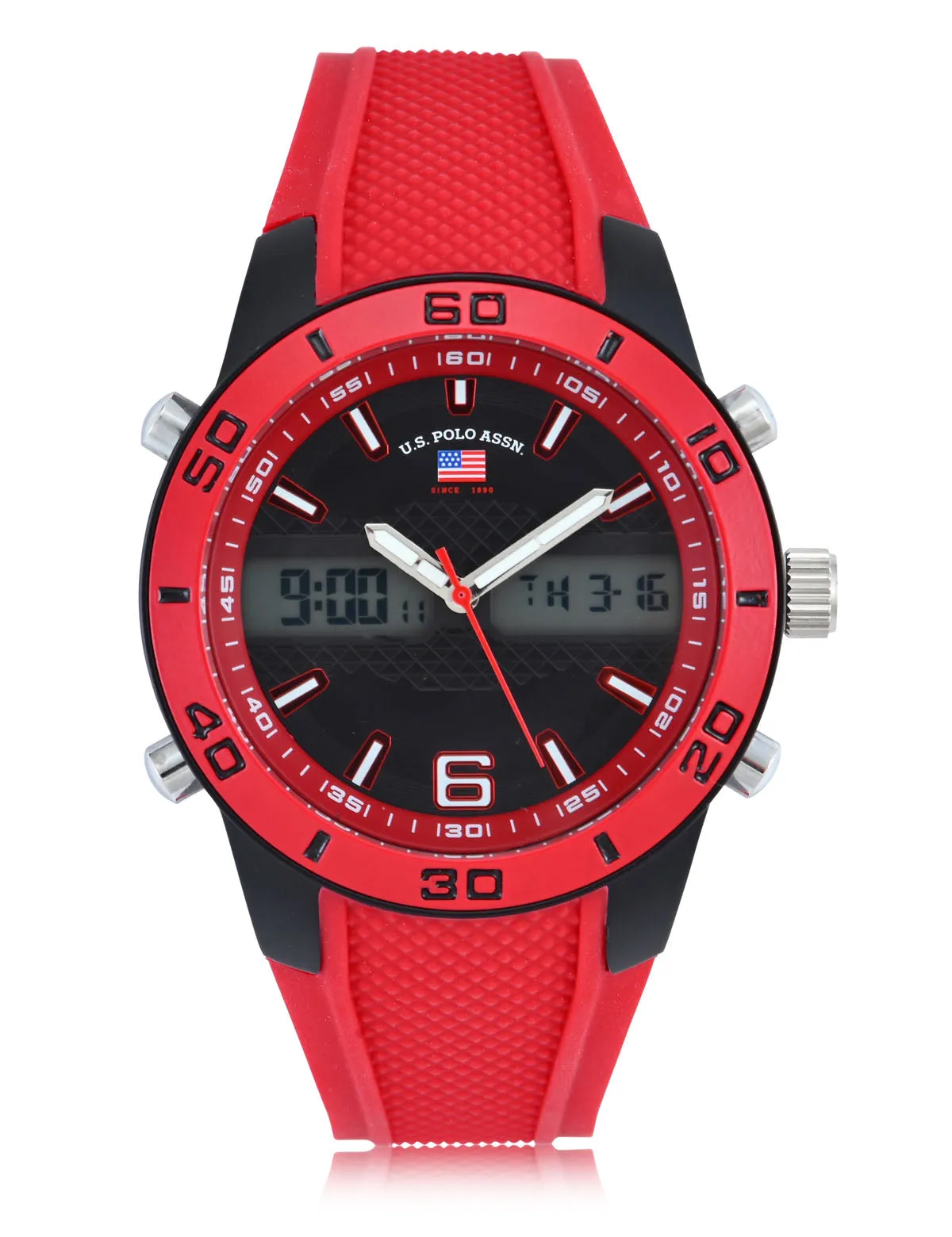 MENS RED STRAP ANA DIGI SPORT WATCH sold by U.S. Polo Assn. product image thumbnail 4