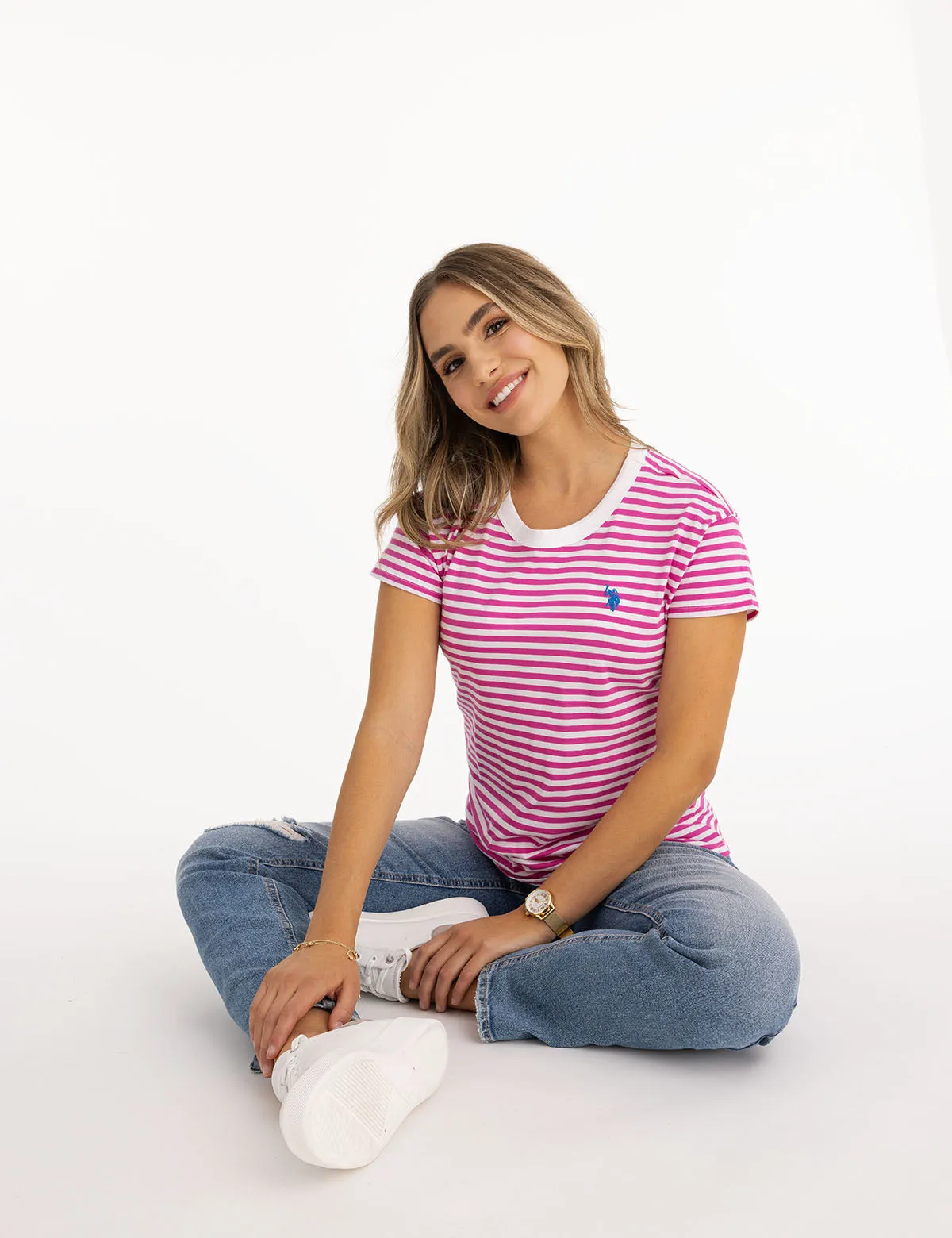 CONTRAST RINGER STRIPE CREW T-SHIRT sold by U.S. Polo Assn. product image thumbnail 5