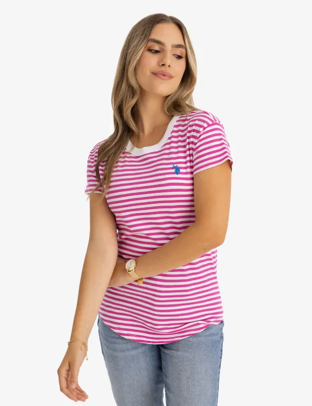 CONTRAST RINGER STRIPE CREW T-SHIRT sold by U.S. Polo Assn.