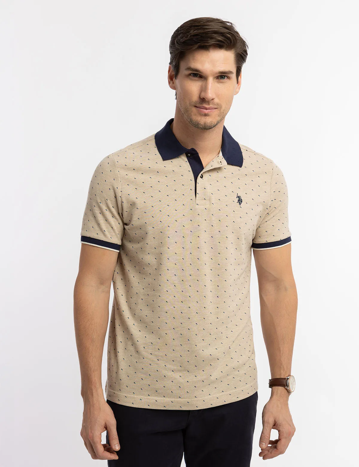 DOUBLE SQUARE DOT PIQUE POLO SHIRT sold by U.S. Polo Assn.