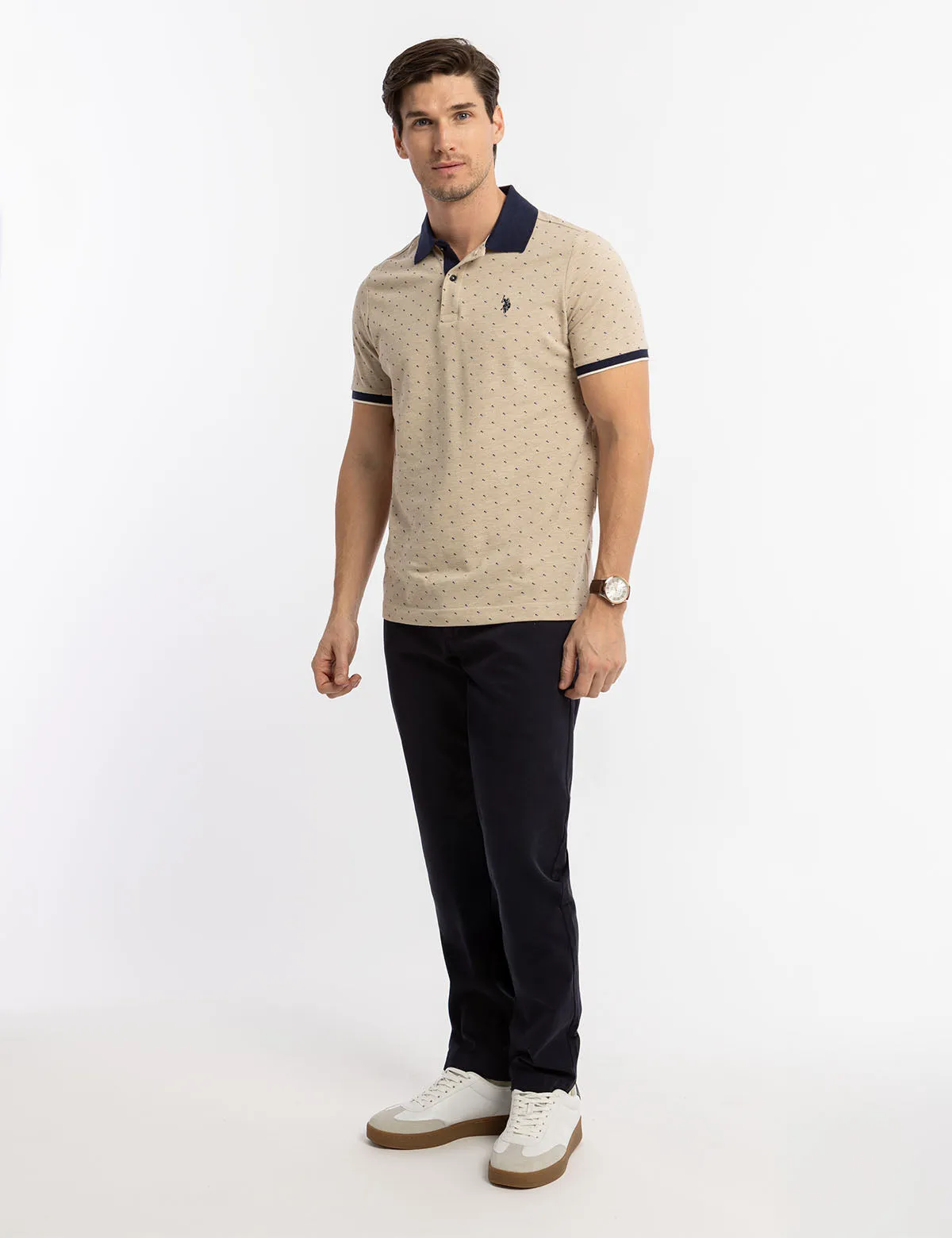 DOUBLE SQUARE DOT PIQUE POLO SHIRT sold by U.S. Polo Assn. product image thumbnail 3
