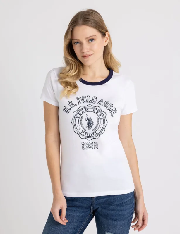 RHINESTONE CREST RINGER T-SHIRT sold by U.S. Polo Assn.