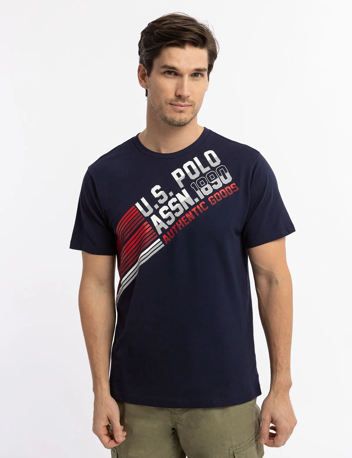 DIAGONAL STRIPE GRAPHIC JERSEY T-SHIRT sold by U.S. Polo Assn.