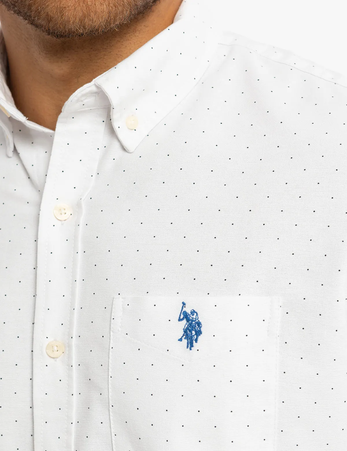 DOT PRINT LONG SLEEVE OXFORD SHIRT sold by U.S. Polo Assn. product image thumbnail 5