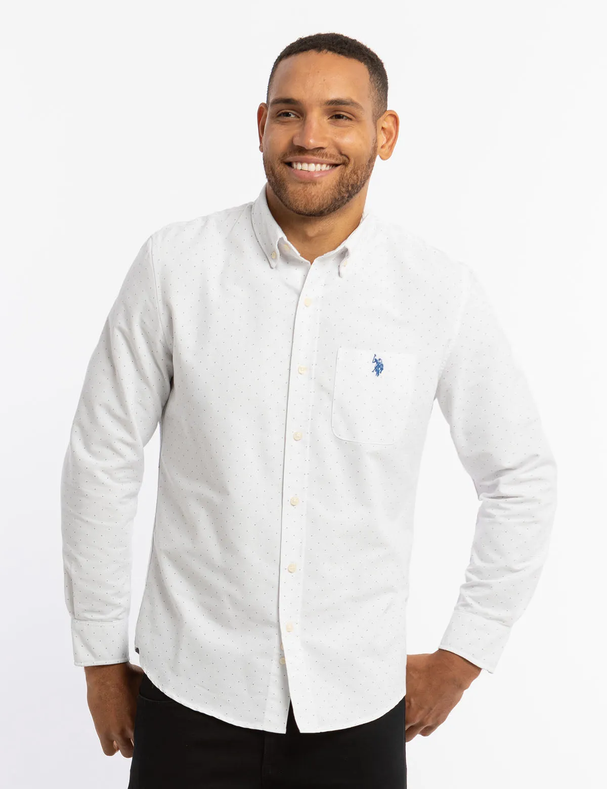 DOT PRINT LONG SLEEVE OXFORD SHIRT sold by U.S. Polo Assn. product image thumbnail 4