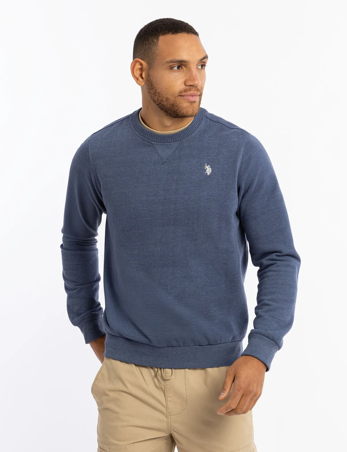 SOLID PEACHED FLEECE CREW NECK PULLOVER sold by U.S. Polo Assn. product image thumbnail 5