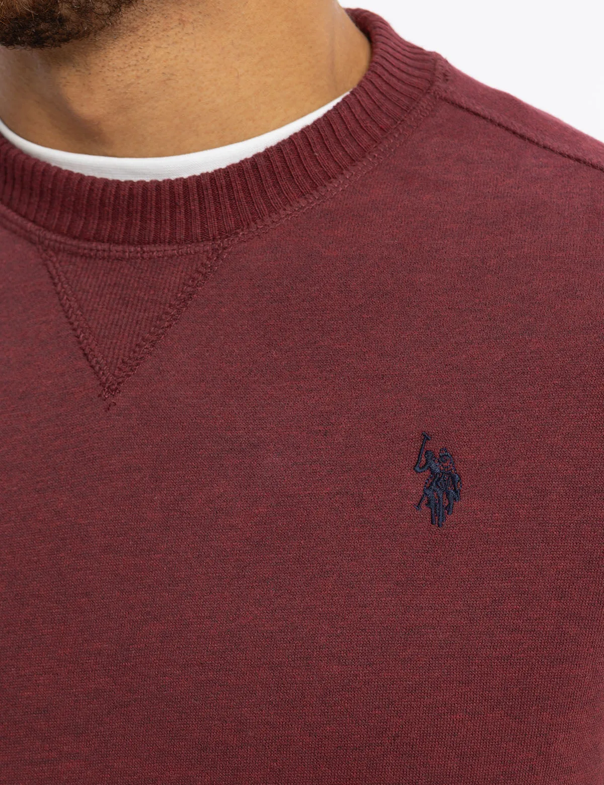 SOLID PEACHED FLEECE CREW NECK PULLOVER sold by U.S. Polo Assn. product image thumbnail 3
