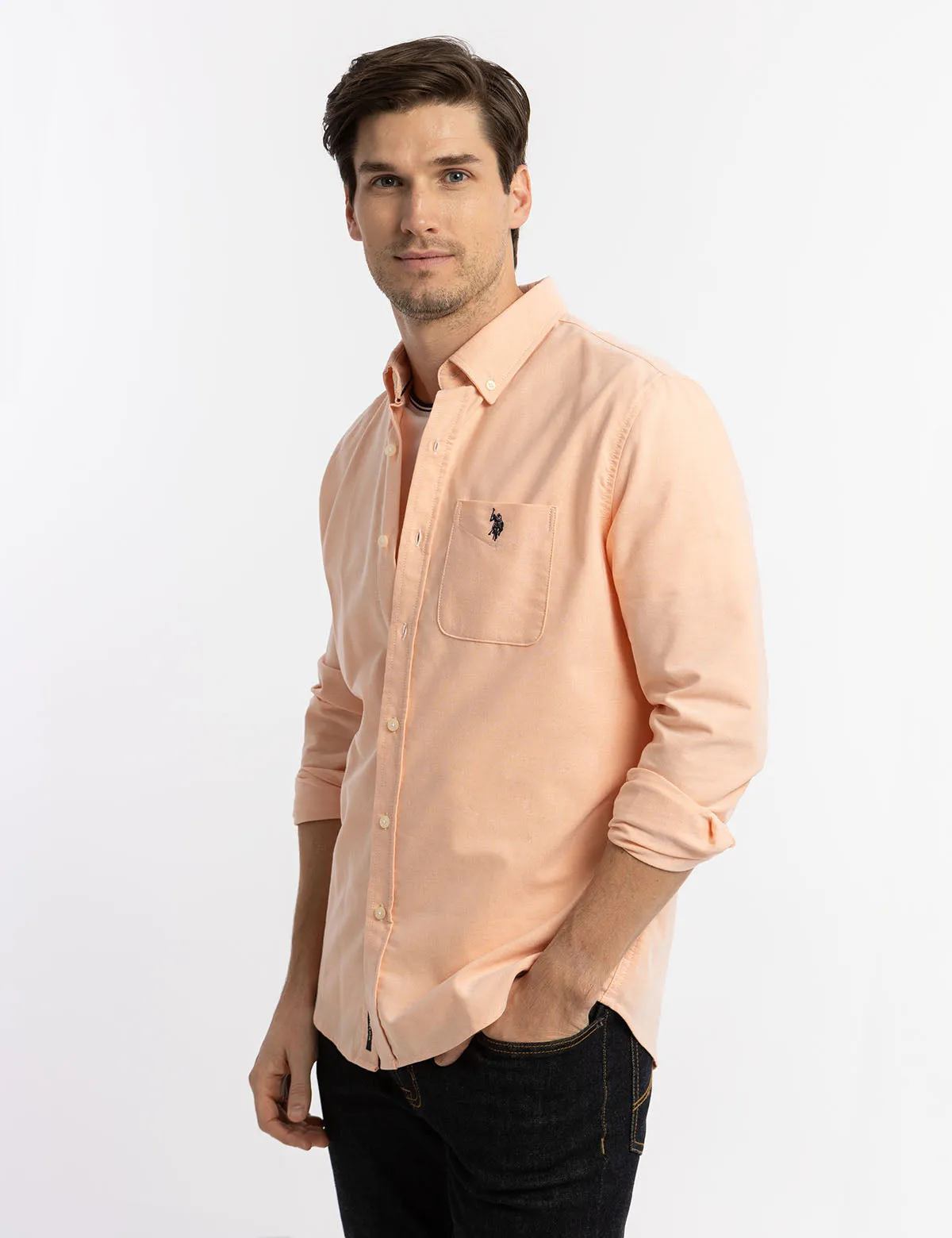LONG SLEEVE STRETCH OXFORD SHIRT sold by U.S. Polo Assn. product image thumbnail 3
