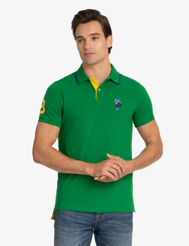SLIM FIT BIG LOGO MULTI-TONAL POLO SHIRT sold by U.S. Polo Assn.