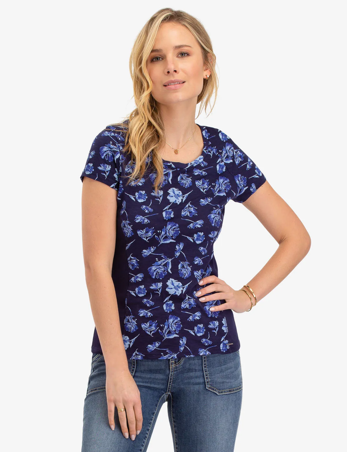 FLORAL PRINT SIDE RIB TOP sold by U.S. Polo Assn.