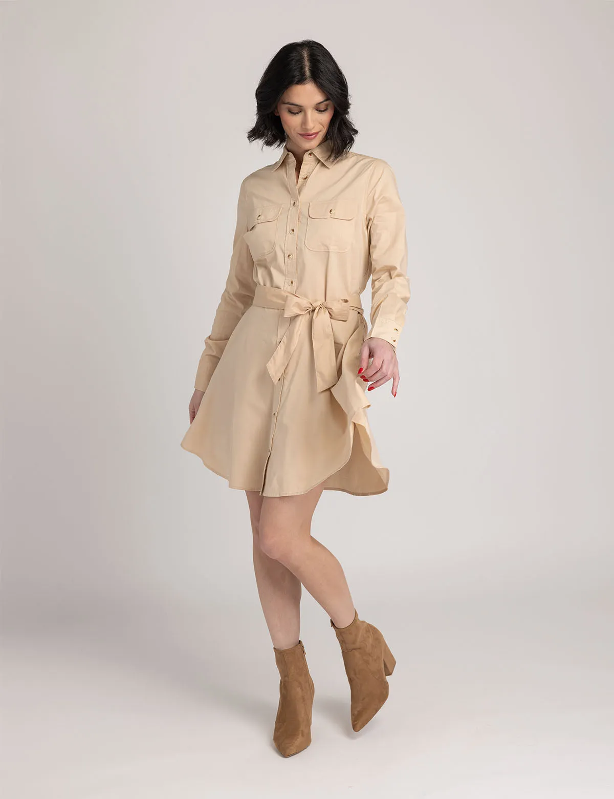 FIT AND FLARE POPLIN DRESS sold by U.S. Polo Assn.