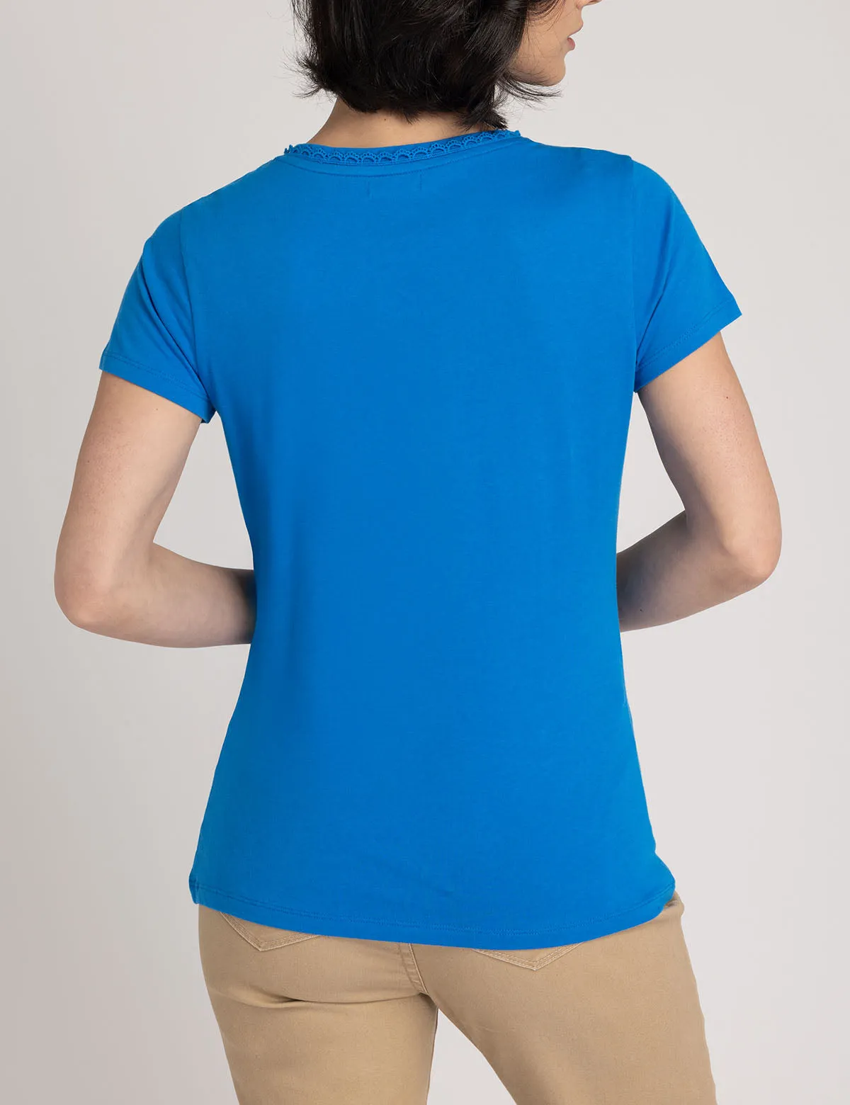 SCALLOP TRIM V-NECK T-SHIRT sold by U.S. Polo Assn. product image thumbnail 4