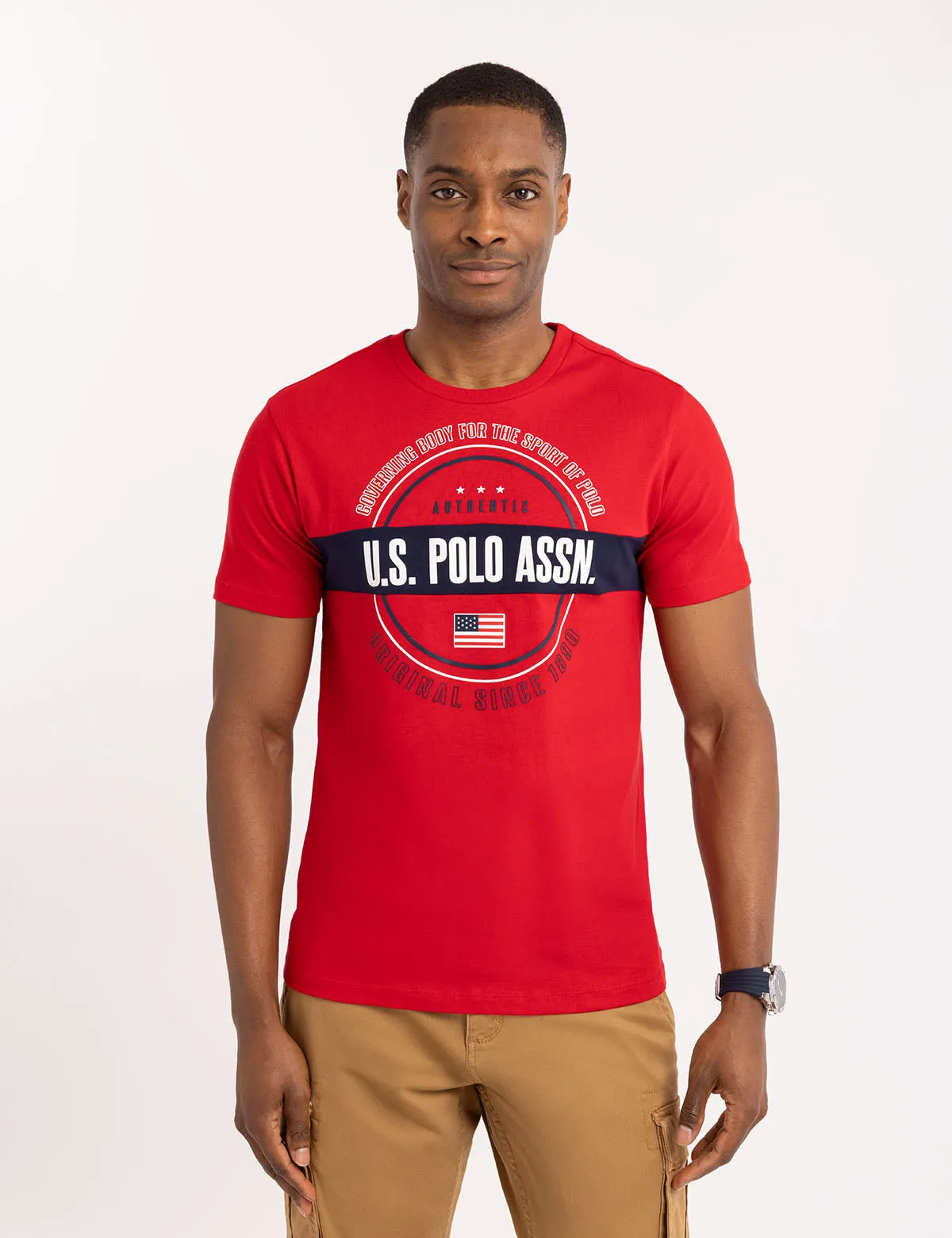 USPA PIECED CIRCLE LOGO JERSEY T-SHIRT sold by U.S. Polo Assn.