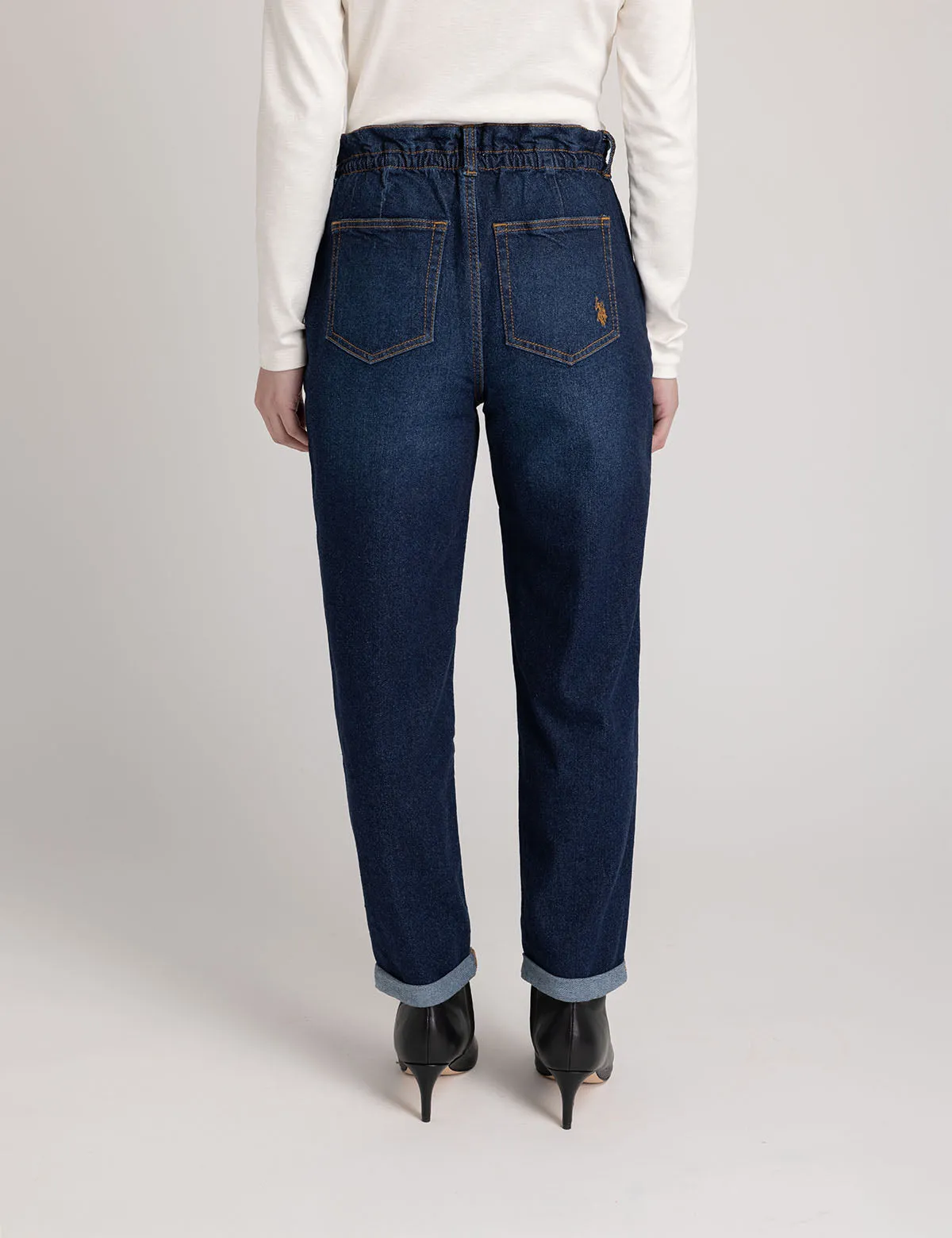 HIGH RISE PAPERBAG CROPPED JEANS sold by U.S. Polo Assn. product image thumbnail 4