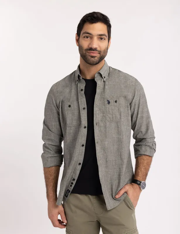 COTTON CANVAS LONG SLEEVE SHIRT sold by U.S. Polo Assn.