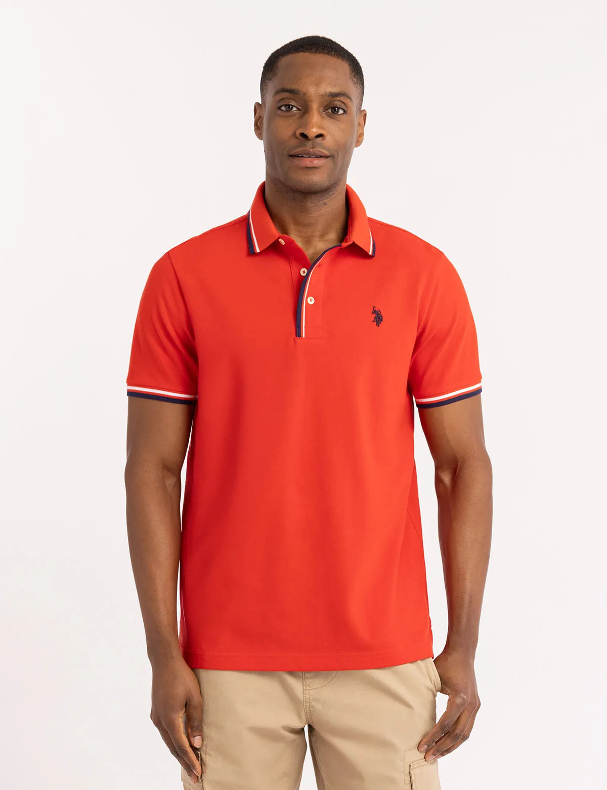 SIGNATURE STRIPE RIB TIPPED TRIM POLO SHIRT sold by U.S. Polo Assn. product image thumbnail 5