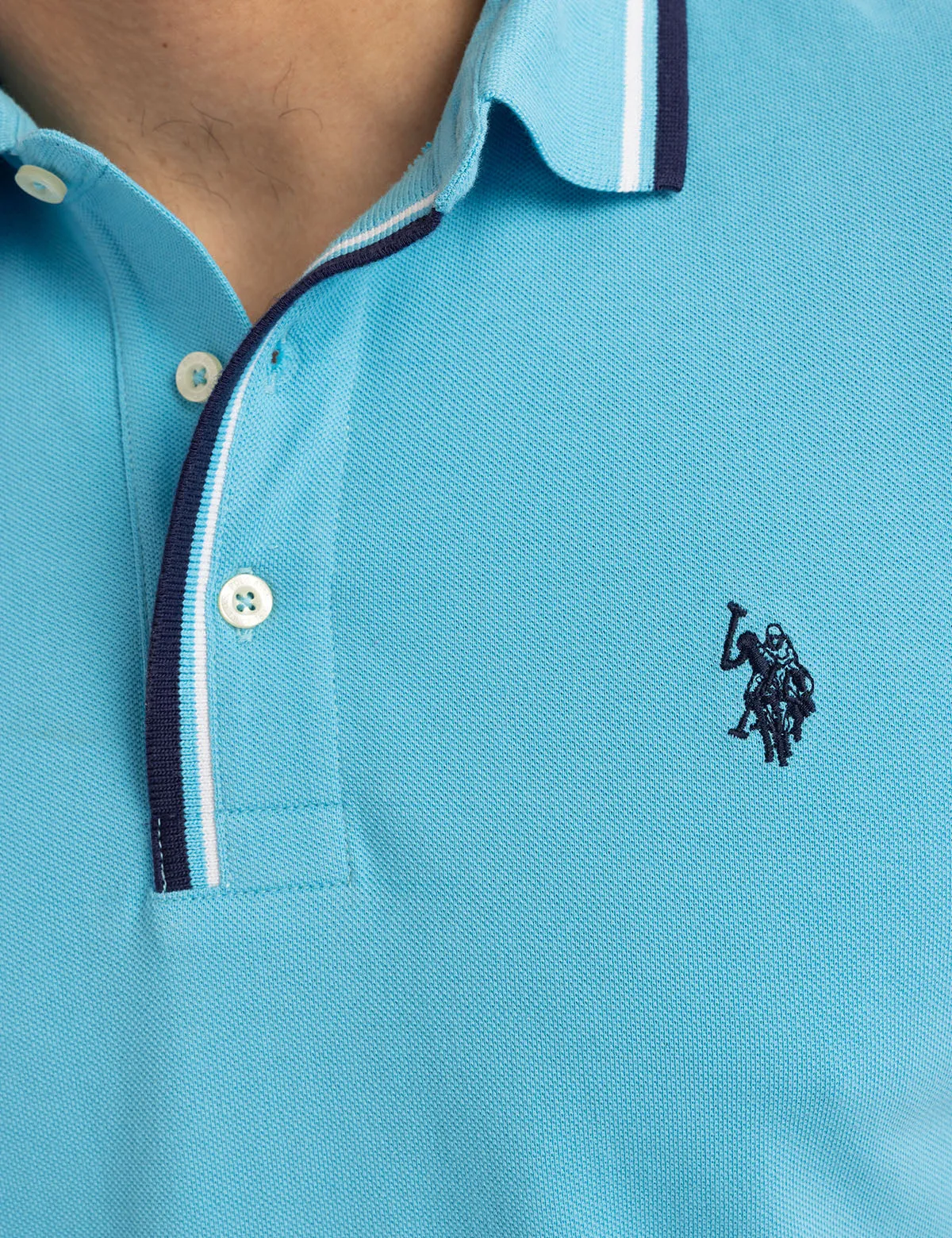 SIGNATURE STRIPE RIB TIPPED TRIM POLO SHIRT sold by U.S. Polo Assn. product image thumbnail 2