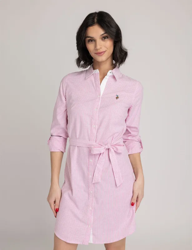 STRIPED MULTI-COLORED LOGO OXFORD DRESS sold by U.S. Polo Assn.