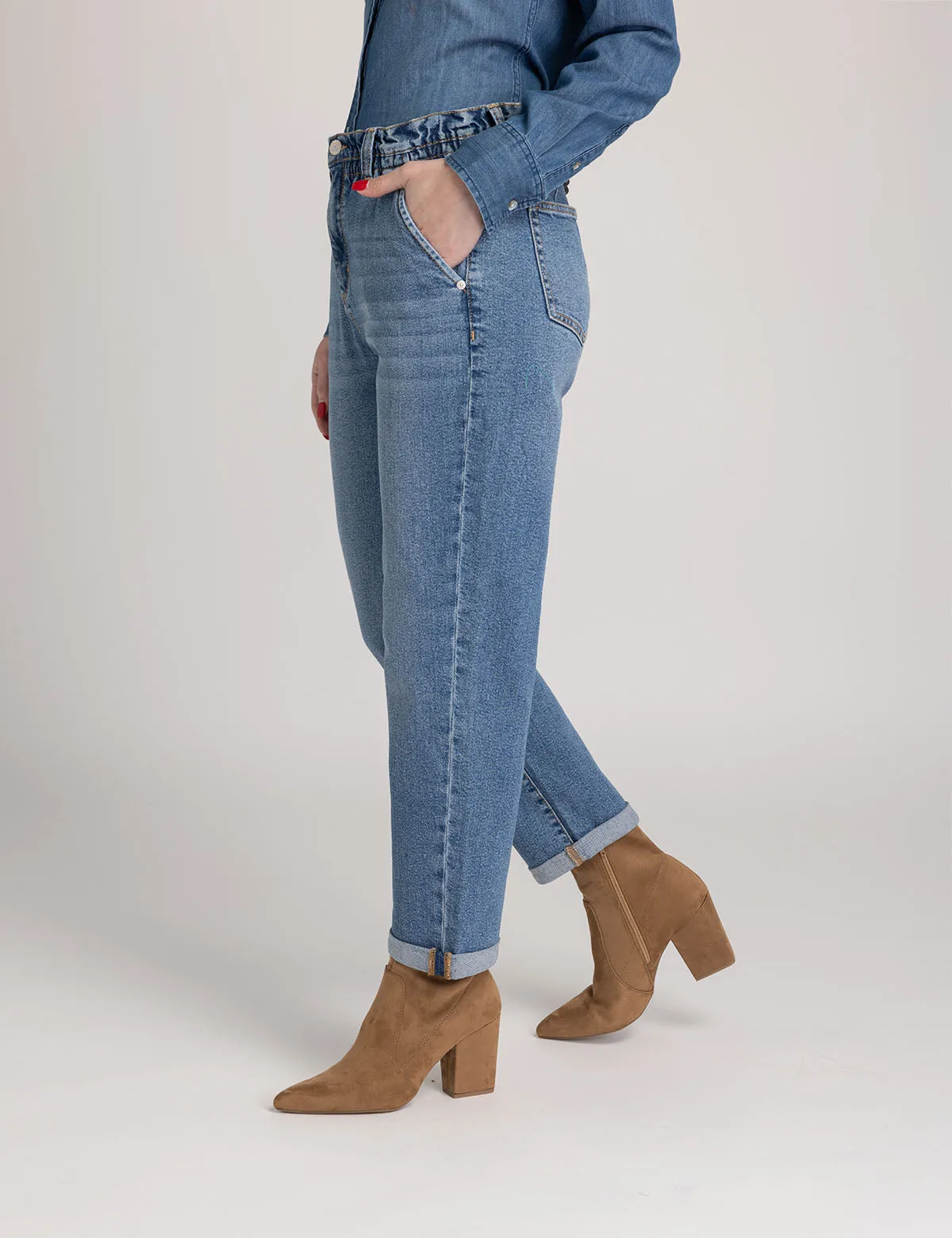 HIGH RISE PAPERBAG CROPPED JEANS sold by U.S. Polo Assn. product image thumbnail 3