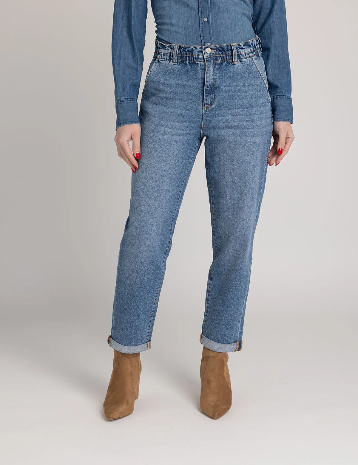 HIGH RISE PAPERBAG CROPPED JEANS sold by U.S. Polo Assn.