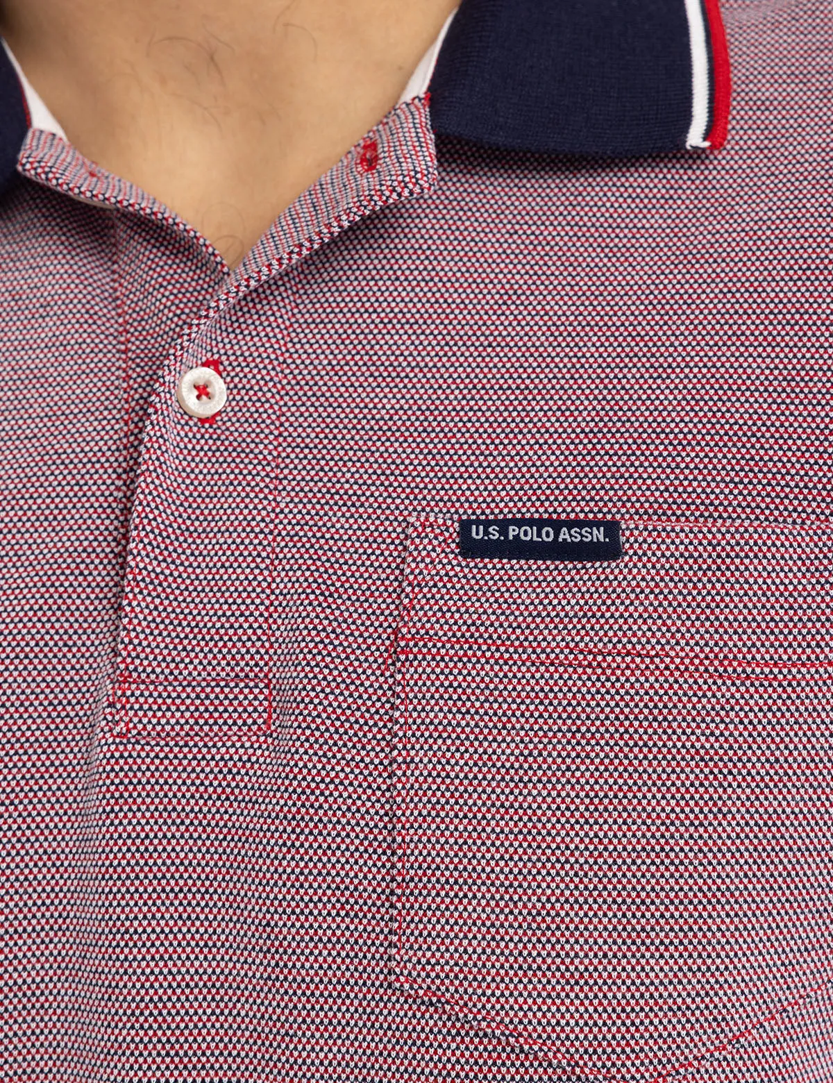 BIRDSEYE JACQUARD PIQUE POLO SHIRT sold by U.S. Polo Assn. product image thumbnail 2