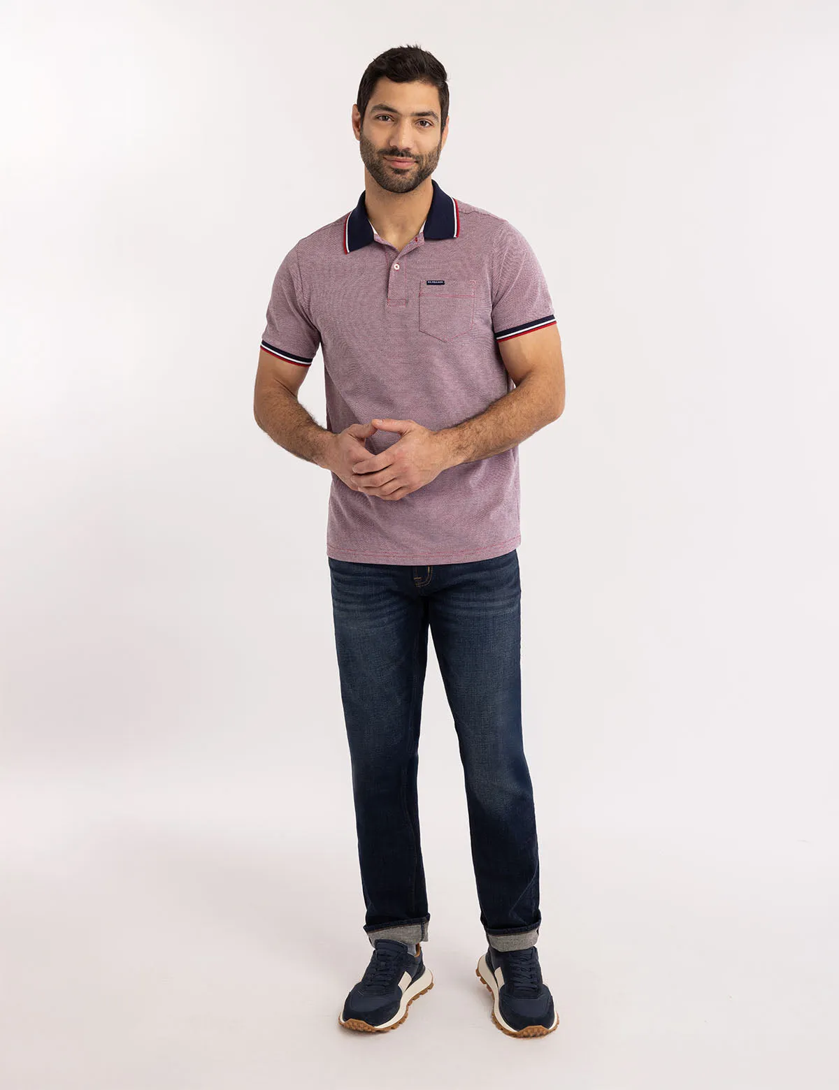 BIRDSEYE JACQUARD PIQUE POLO SHIRT sold by U.S. Polo Assn. product image thumbnail 3