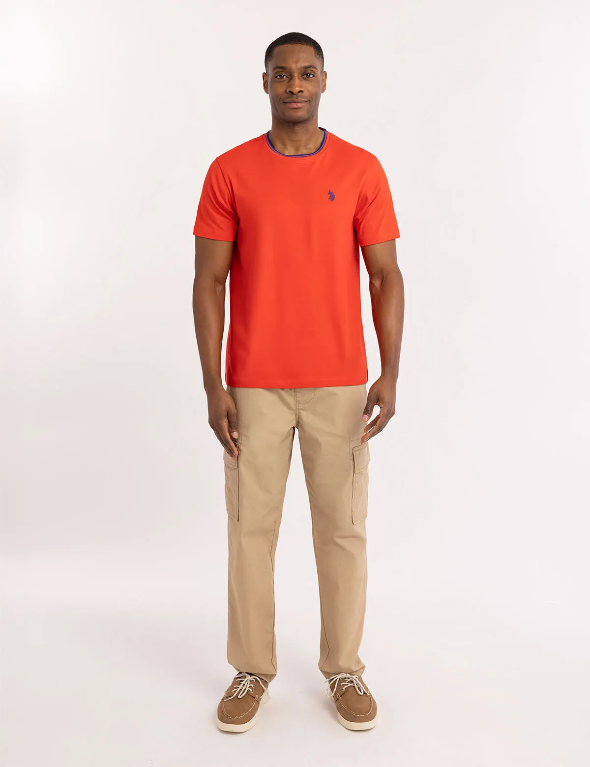 TIPPED CREW NECK COLLAR T-SHIRT sold by U.S. Polo Assn. product image thumbnail 3
