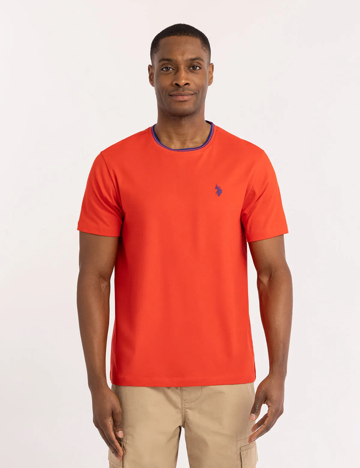 TIPPED CREW NECK COLLAR T-SHIRT sold by U.S. Polo Assn.