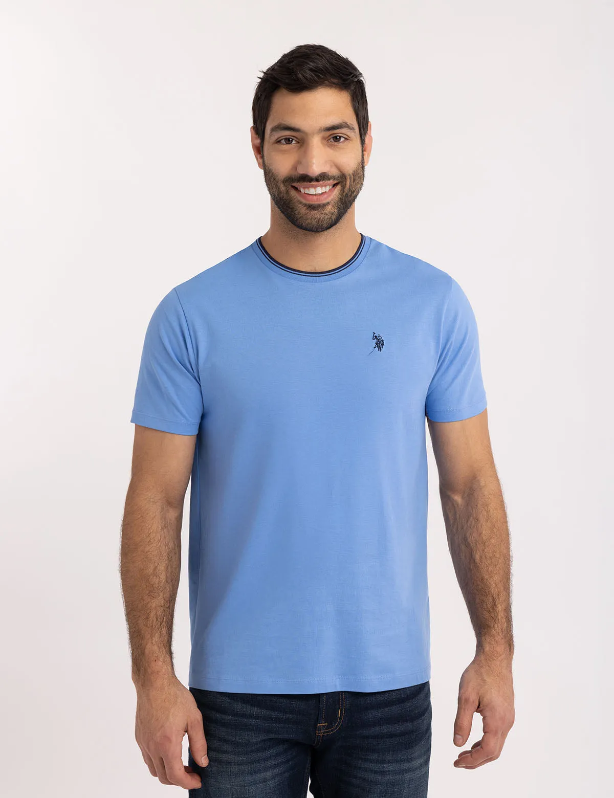 TIPPED CREW NECK COLLAR T-SHIRT sold by U.S. Polo Assn.