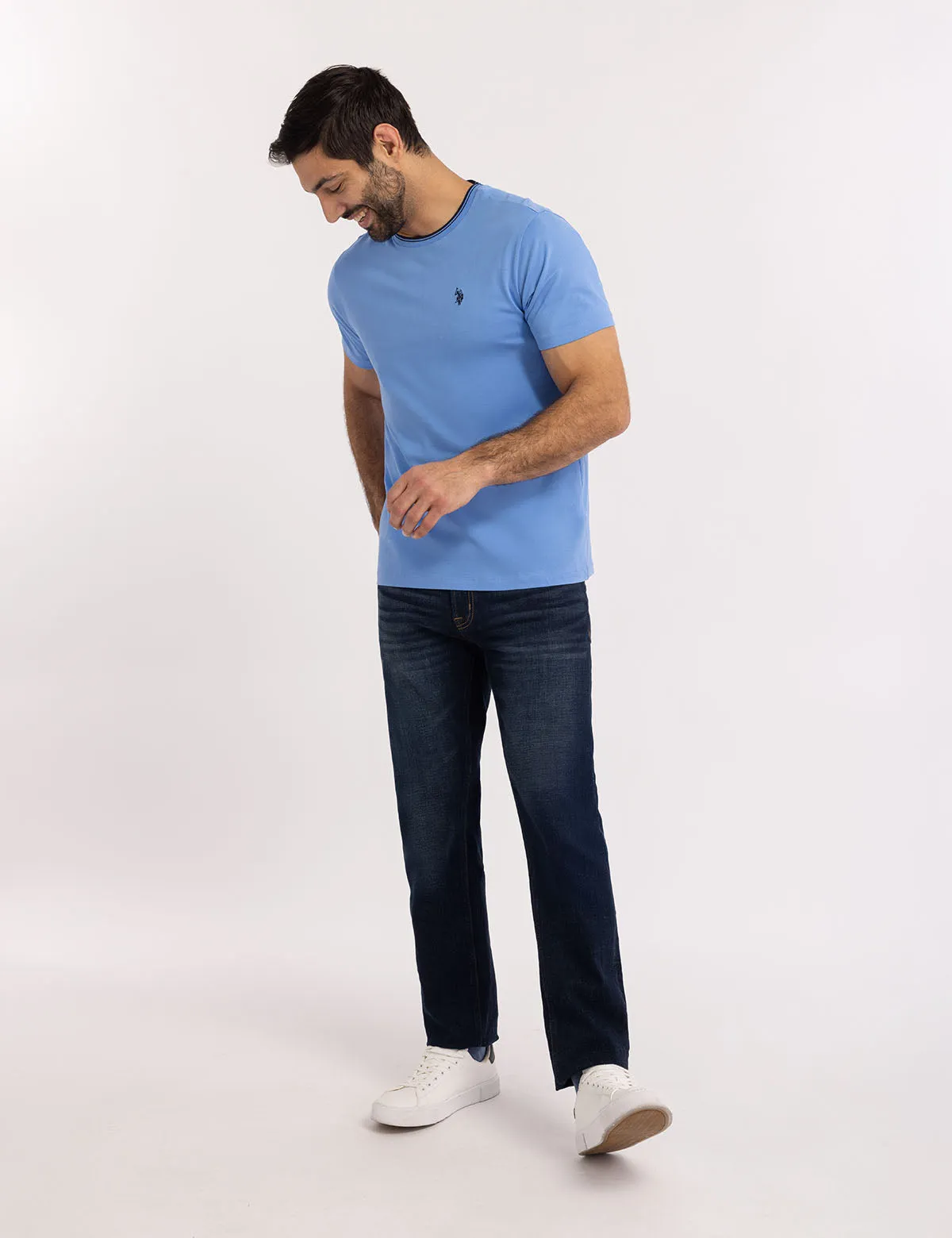 TIPPED CREW NECK COLLAR T-SHIRT sold by U.S. Polo Assn. product image thumbnail 3