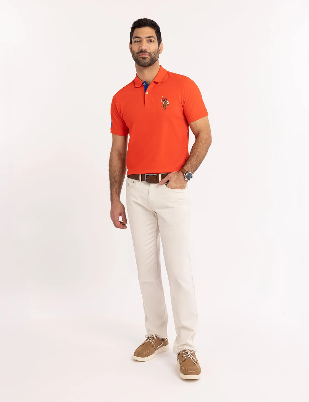 MULTI COLOR BIG LOGO SOLID POLO SHIRT sold by U.S. Polo Assn. product image thumbnail 2