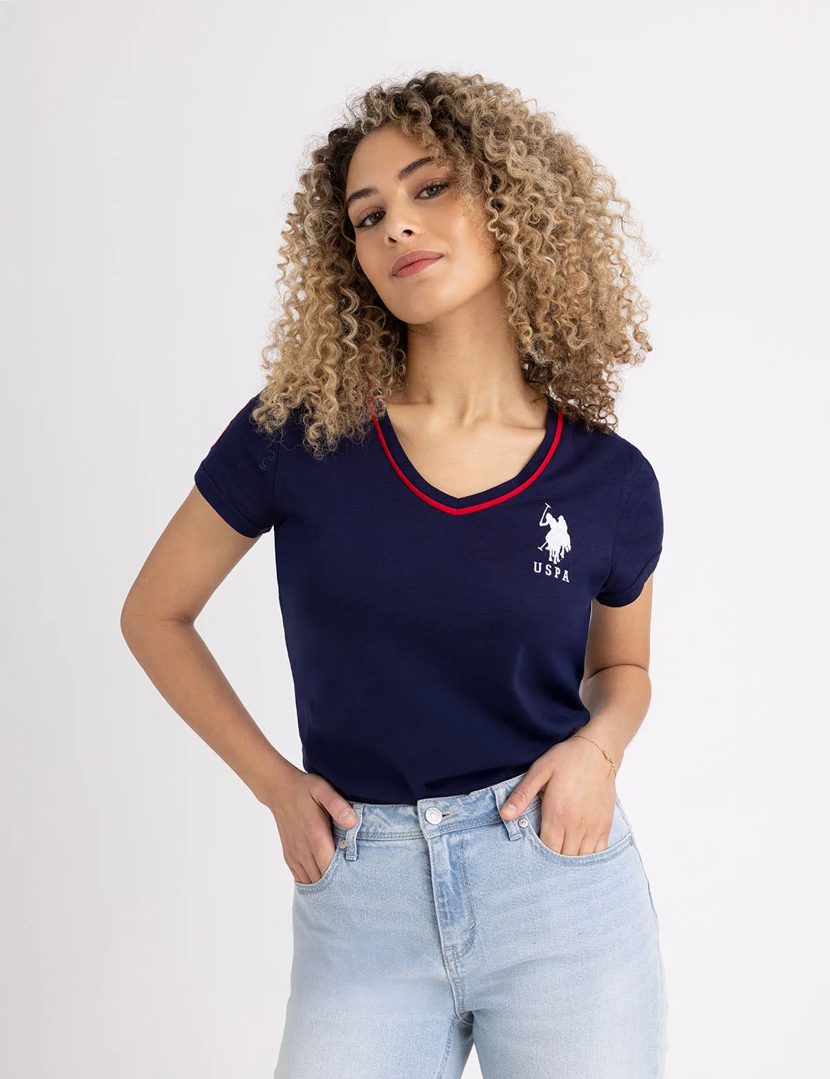 TRIPLE CROWN V-NECK T-SHIRT sold by U.S. Polo Assn.