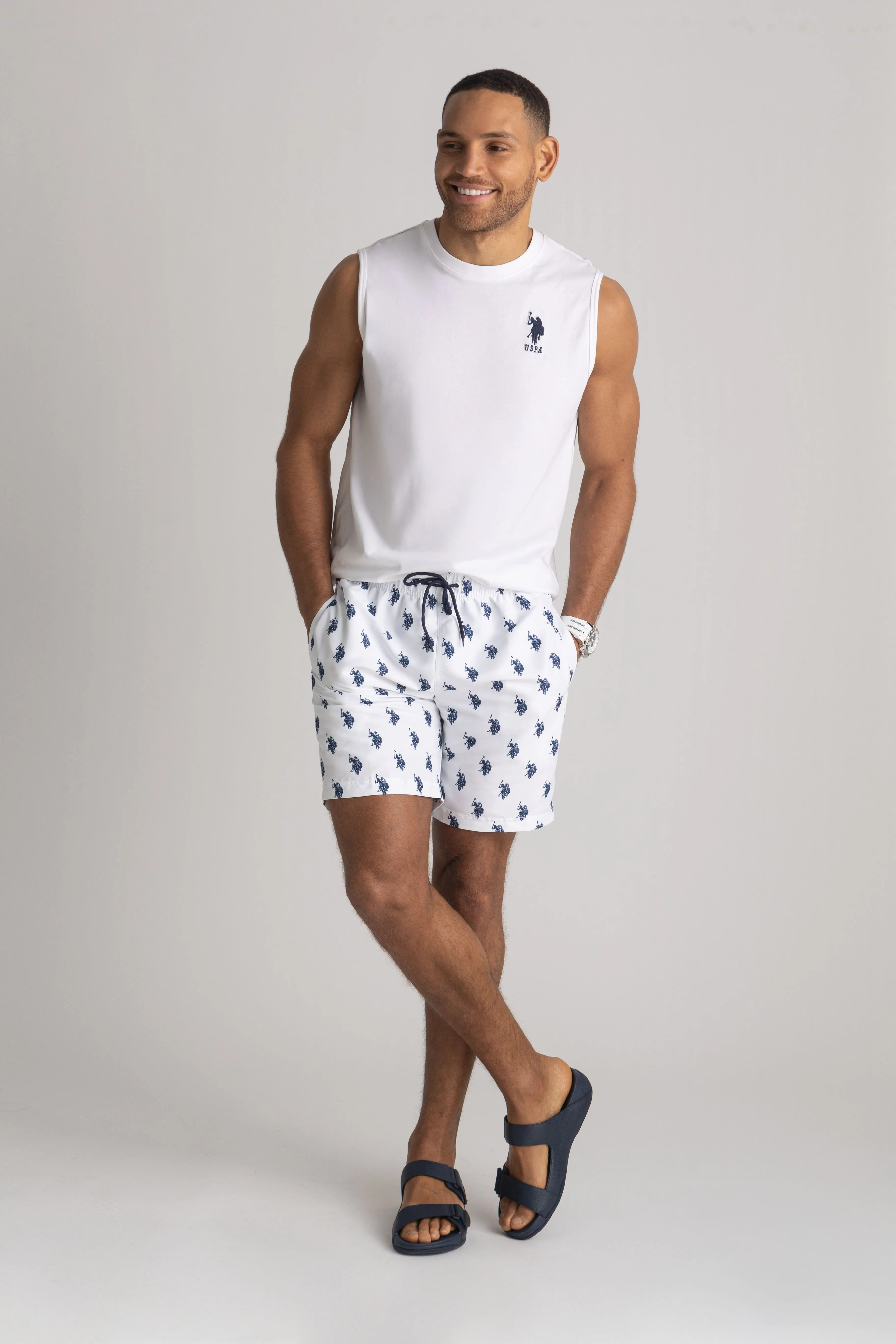 7" ALL OVER LOGO PRINT SWIM SHORTS sold by U.S. Polo Assn. product image thumbnail 5
