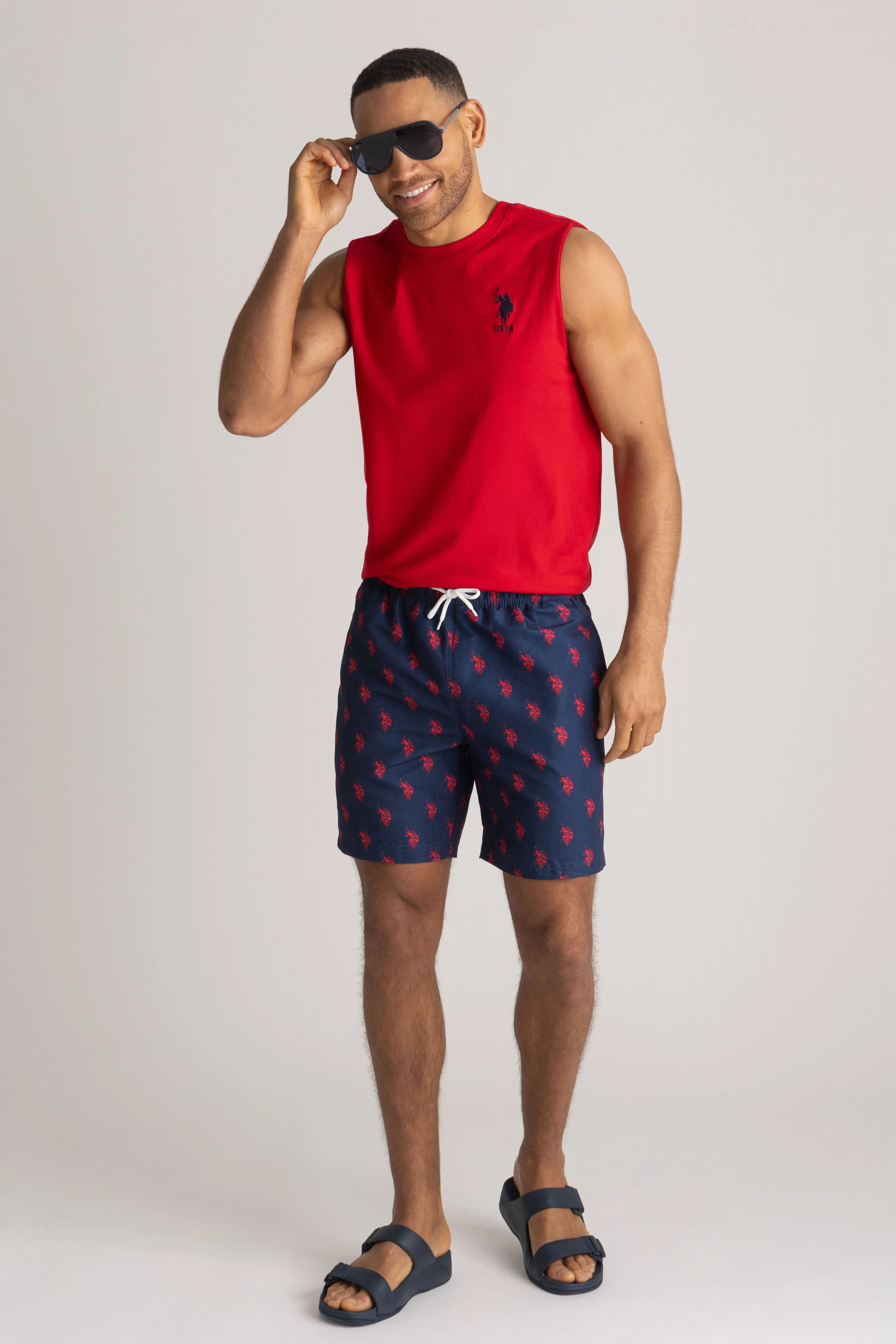 7" ALL OVER LOGO PRINT SWIM SHORTS sold by U.S. Polo Assn. product image thumbnail 2