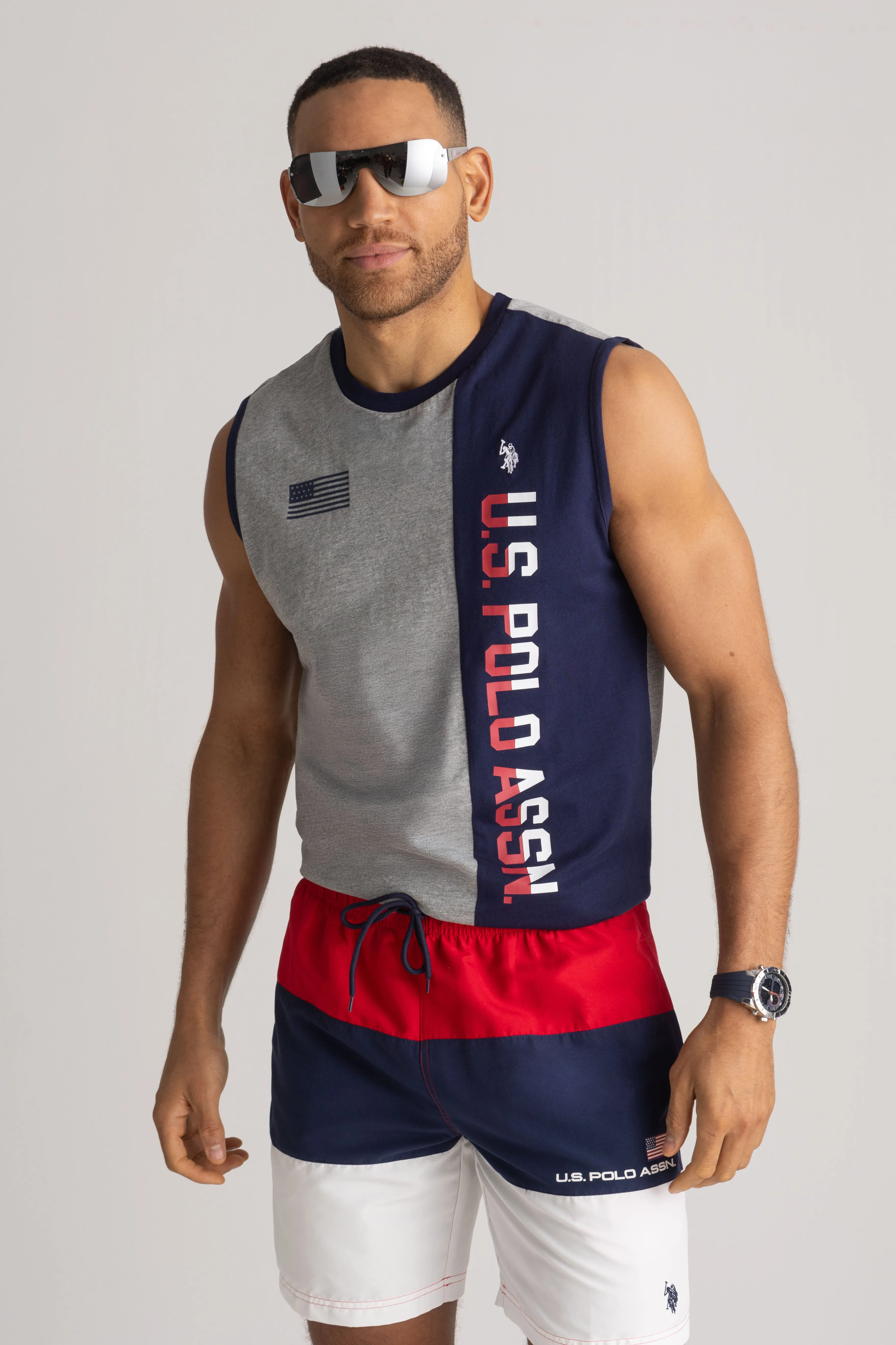 7" TRI COLOR BLOCK SWIM SHORTS sold by U.S. Polo Assn. product image thumbnail 2